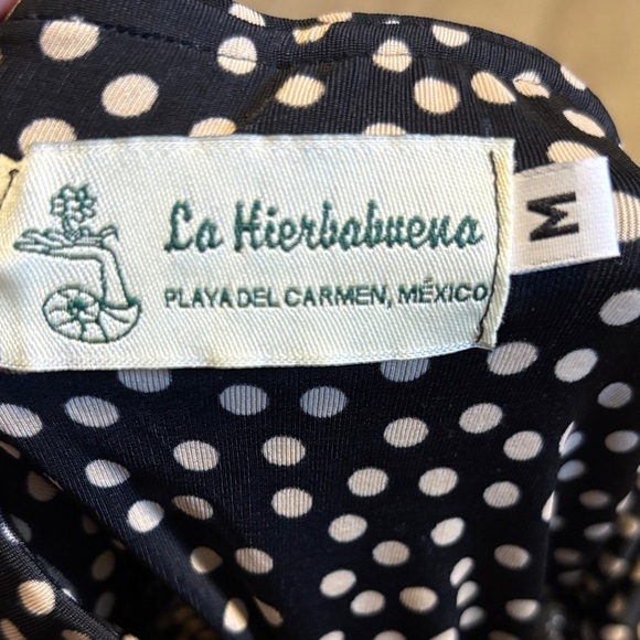 Stylish Black Dress with White Dots - Picture 2 of 2